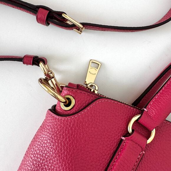 Coach Remi Satchel Pink Pebbled Leather Crossbody Shoulder Handbag 1317 - Picture 10 of 14